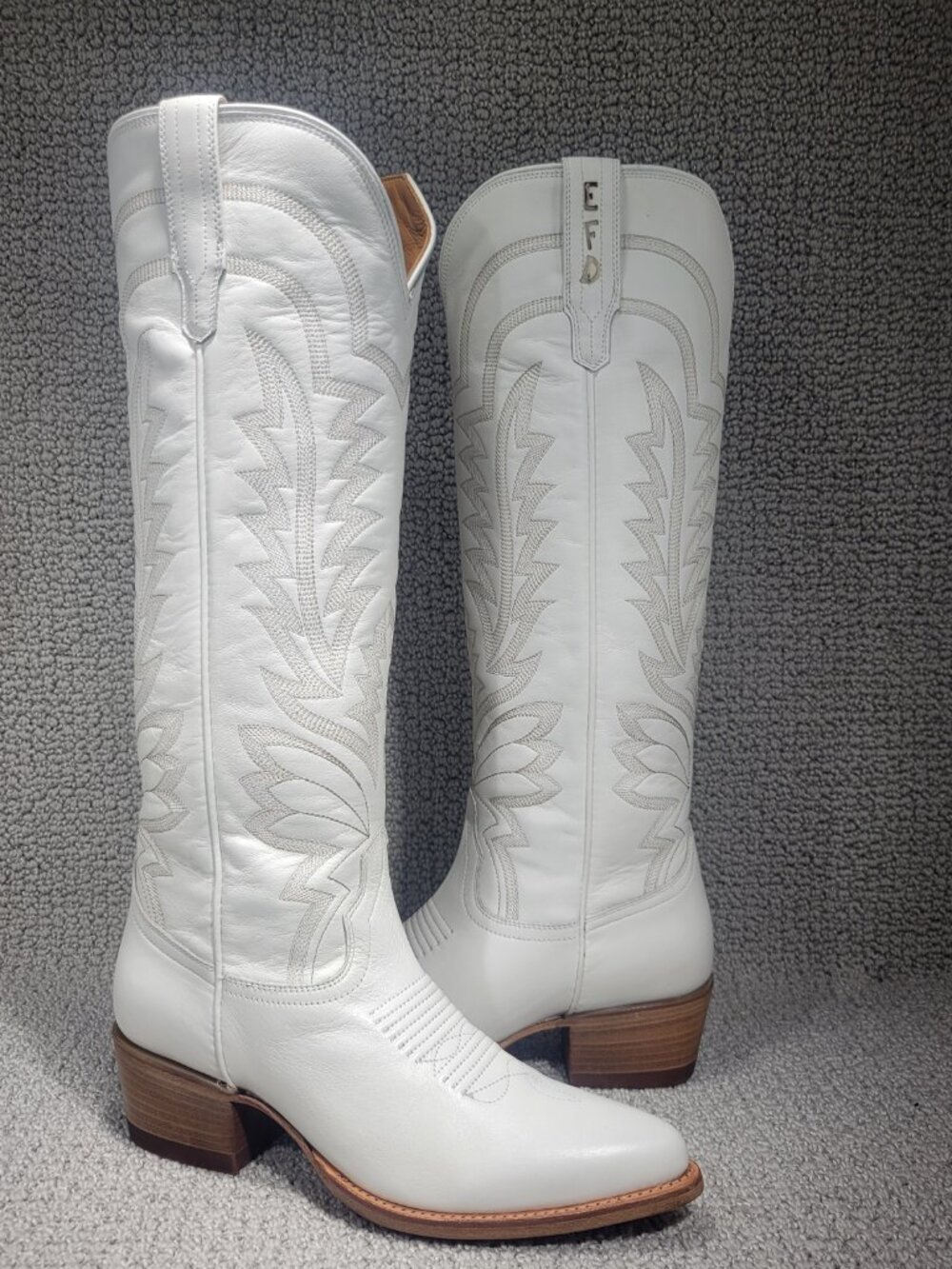 Tecovas The Abby Women's US Size 9B Snow Cowhide Leather Cowgirl Boots - Picture 11 of 14